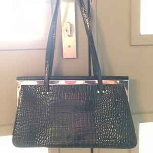 ANTONIO MELANI CROCODILE EMBOSSED LEATHER PURSE